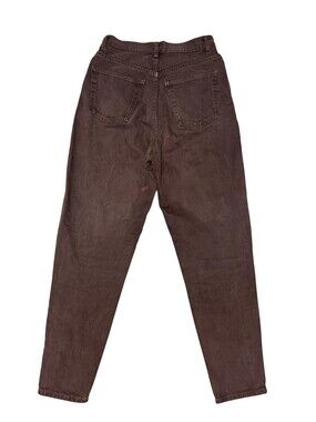 Vintage 90s Gap Reverse Fit Jeans Womens 8 Long Brown High Rise Tapered Leg